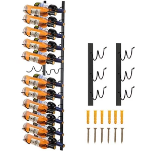 Uimoso Wall Mounted Wine Rack Vertical Wine Rack 24Bottle Black Storage Holder - Picture 1 of 12