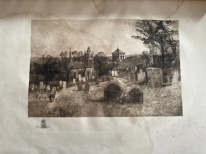 Impresión antigua Burial Hill Plymouth Massachusetts grabado reimpresión barco comentario - Imagen 1 de 5