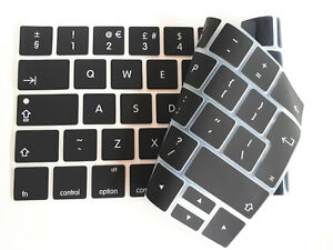 ECO-FRIENDY ULTRA-THIN UK EU Keyboard Cover For APPLE MacBook PRO A1990 BLACK