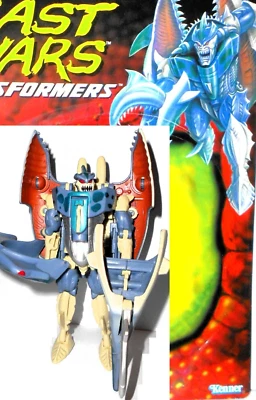 Transformers Beast Wars 1996 CYBERSHARK complete FULL CARD 1997 vintage shark - Image 1 of 4