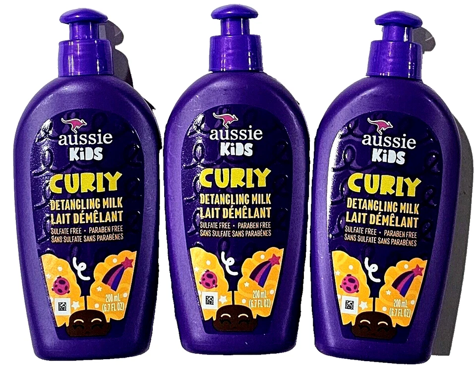 3 Pack Aussie Kids Curly Detangling Milk Sulfate Paraben Free 6.7oz Fruit Scent - Image 1 of 1