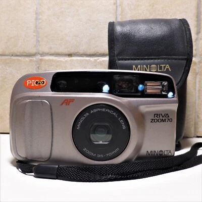 MINOLTA RIVA Zoom 70 Pico 70 Fotocamera Analogica Vintage Compatta Film 35mm - Immagine 1 di 4