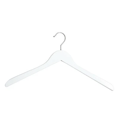 GOODSFORBUSINESS GMBH Holzbügel 44 cm Kleiderbügel Wäsche-Bügel Ladeneinrichtung stabil weiß lackiert