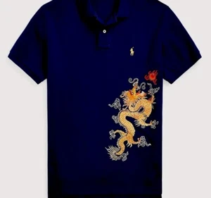 Polo Ralph Lauren homme personnalisé coupe slim année lunaire polo dragon - Neuf XL - Photo 1/4