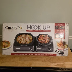 Crock-Pot Hook Up Two Units One 5 Qt. Oval & One 2 Qt. Round New Open Box - Picture 1 of 5