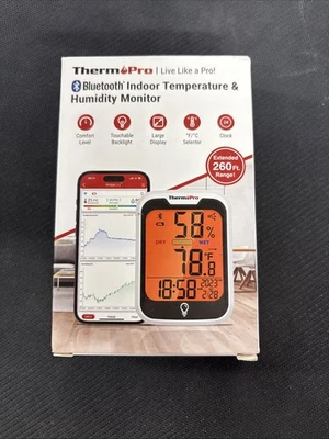 ThermoPro TP358W Hygrometer Indoor Bluetooth Thermometer for Home - Image 1 of 2