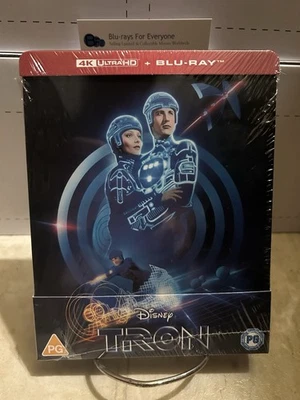 New & Sealed Tron 4K SteelBook UHD Blu-ray (UK)[1982] No Dent - Ships Next Day Foto 1 de 4