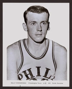 Tarjeta fotográfica 1965-66 Billy Cunningham HOF RC Philadelphia 76ers HQ Team edición UNC - Imagen 1 de 2