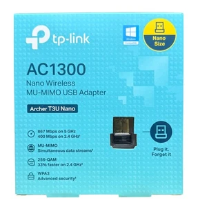TP-Link AC1300 USB WiFi Adapter (Archer T3U Nano) 2.4G/5G Dual-Band NEW Open Box - Picture 1 of 4