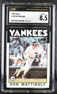 1986 TOPPS DON MATTINGLY #180 CSG 8.5 (NM/Mint+) New York Yankees CGC - Picture 1 of 2