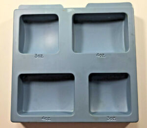 Set Of Four Plastic Soap Molds Rectangle Square Bars 3oz and 4oz