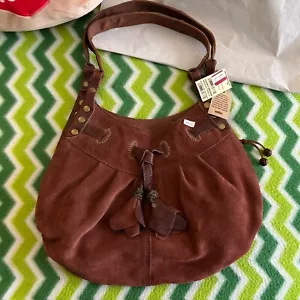 Y2K 2003 NWT Vintage Lucky Brand Brown Suede Bag From Marshall Fields - Picture 1 of 1