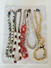 Lot of beautiful five necklaces. pearl, moss agate EUC