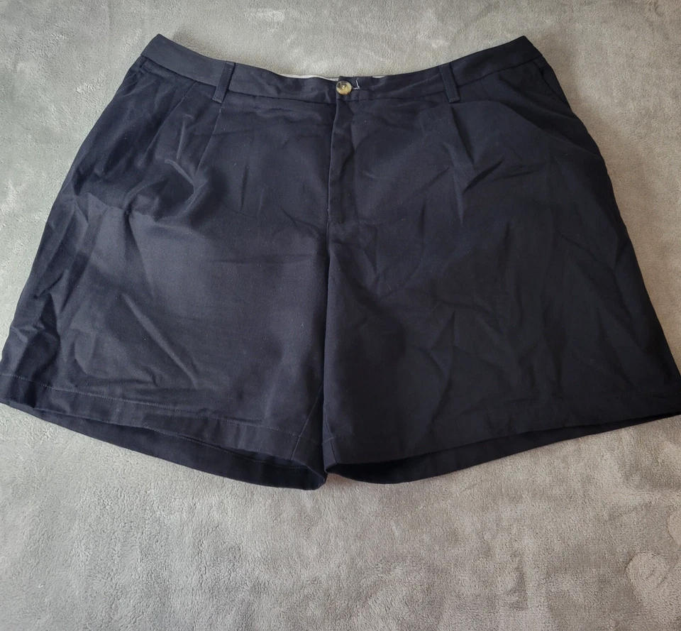 Liz Claiborne Audra Women Shorts 22W Plus Black Cotton Pockets Zip Elastic Waist - Image 1 of 4
