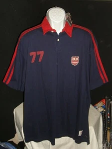 RARE NWT Vtg Bugle Boy Jean Co. Blue/Red 100% Cotton S/S Polo Shirt Men's Sz. XL - Picture 1 of 9