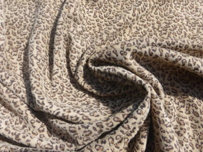 Lambskin Suede leather hide Baby Leopard Print on Tan - Thin Drapey - Image 1 of 4