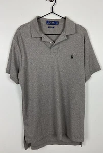 Polo Ralph Lauren, Gray and Navy Custom Fit Cotton Polo, Men's Large - Picture 1 of 7