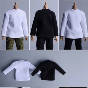 1:12 Scale Black Long Sleeve T-shirt Clothes for 6" Male Notaman Action Figure - Picture 1 of 11