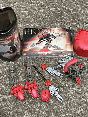 LEGO 8592 Bionicle Rahkshi Turahk Retired 2003 Canister And Manual Red Figure - Image 1 of 4