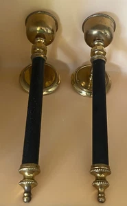 Vintage Century Wall Sconce, Brass Candle Holders, 11 Inches - Picture 1 of 3