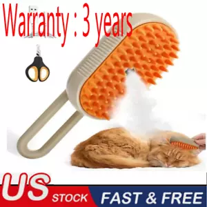 Cat Steam Brush Steamy Dog Brush 3 in 1 Electric Spray Massage Pet Grooming USA - Picture 1 of 15