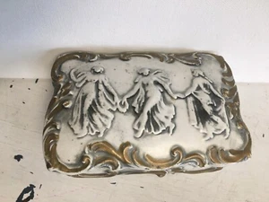 Three Graces Ancient Greek Mythology 1800s Acson Porcelain Trinket Box Antique - Picture 1 of 16