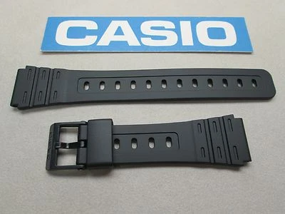 Genuine Casio W-59 W-64 W-85 JC-30 black resin rubber watch band 18mm lug size - Image 1 of 4