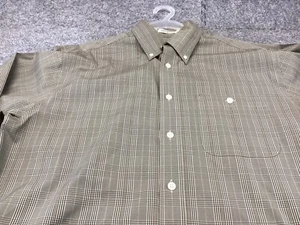 Orvis Dress Shirt Mens Large Glen Check Orange Long Sleeve Button Up - Picture 1 of 9