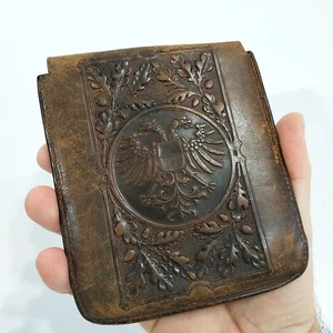 Antique Leather Cigarette Case. Cigarren-Import. H. Drefalt. Lübeck. Circa 1890 - Picture 1 of 16