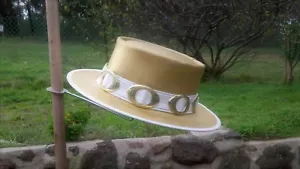 GOLD FEVER HAND CRAFTED LEATHER STEVIE RAY VAUGHAN TRIBUTE HAT / WESTERN CONCHOS - Picture 1 of 2