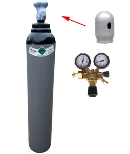 STICKSTOFF Gasflasche 8 L 1,6m3 Klimaanlagen Schweiß Reifenaufblasen Minderer - Bild 1 von 2