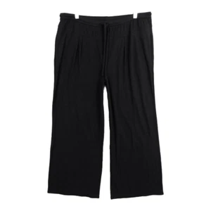 AnyBody Cozy Kind Jersey Knit Wide Leg Pants, Black , Large - Picture 1 of 2