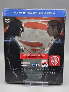 Batman V Superman Dawn of Justice FRENCH Embossed Blu Ray  3D Bluray Steelbook - Picture 1 of 7