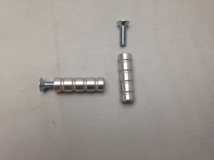 CLAVIJAS DE PUNTA REDONDA ESTÁNDAR DE ALEACIÓN PARA MOTOCICLETA (1 PAR). PLATA ANODIZADA. TP1. - Imagen 1 de 3