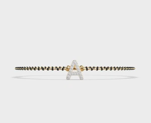 Bracciale A Mangalsutra Incrostato di Diamanti in Diamante Coltivato in Laboratorio 14k - Foto 1 di 5