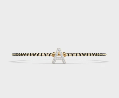 Diamond Encrusted A Mangalsutra Bracelet in 14k Lab Grown Diamond - Image 1 of 4