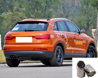 Car Rear Exhaust Tip Muffler Tailpipe For 2012-2017 Audi Q3 2PCS SS - Imagem 1 de 4