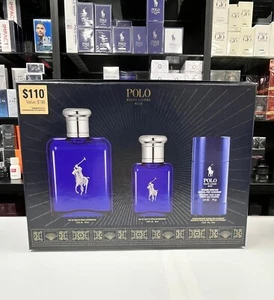 Ralph Lauren Polo Blue 3 Piece Set Eau de Toilette for Men - Picture 1 of 5