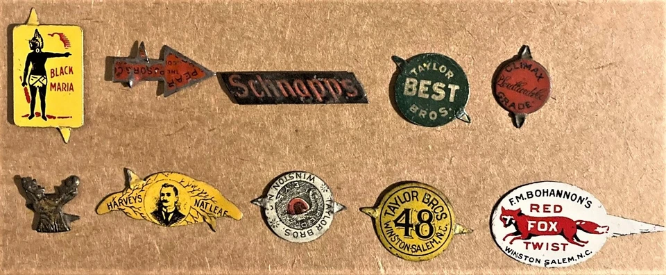 Lote de diez (10) etiquetas de tabaco de mascar antiguas a vintage de 1900 Foto 1 de 4