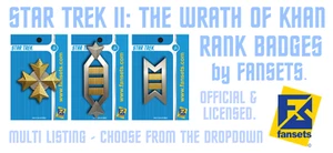 STAR TREK II - The Wrath of Khan Rank Pin Badges by Fansets - Multi Listing - Picture 1 of 4