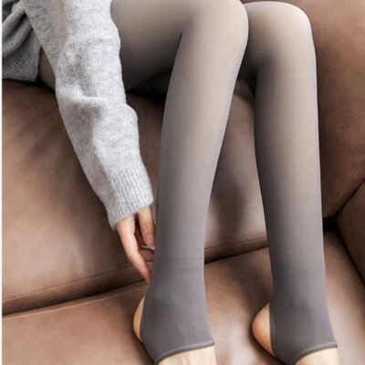 Mujeres Polar Forrado Leggings Pantalones Estribo Estilo Ajustado Sin Pies Térmico Elástico Foto 1 de 4