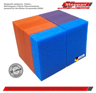 8 x Steppan Ersatzfilter passend für Oase Biotec 60000 +18 Screenmatic ab 2016 - Bild 1 von 4