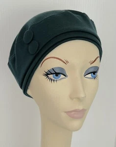 NWT! IMAGA Designer BERET Hat DARK FOREST GREEN • Button Trim - Picture 1 of 2