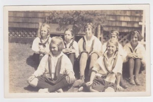 RPPC GIRL SCOUT TROOP AND SCOUT LEADER CIRCA 1920'S  - Picture 1 of 2