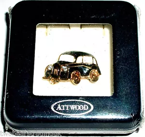 BROCHE DE CABINA TAXI SWAROVSKI ATTWOOD & SAWYER 22 quilates chapado en oro/swarovski (#2) (Nuevo/En caja/Sld) - Imagen 1 de 1
