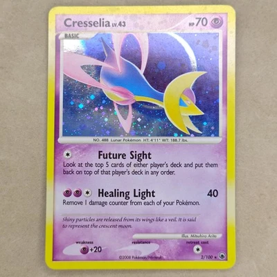 Cresselia 2/100 Majestic Dawn Holo Rare Cosmos Pokemon Card LP Lightly Played  - Image 1 of 2