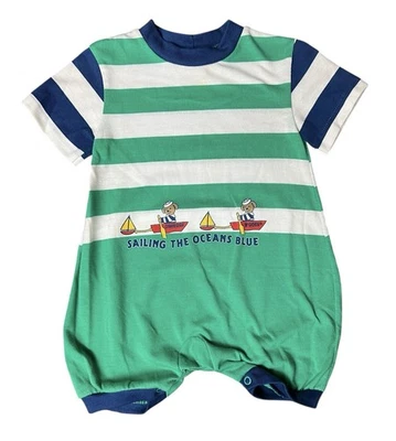 Vintage OshKosh Baby B’Gosh Sailing Ocean Jumper One Piece Baby Boys 24 Months - Image 1 of 4