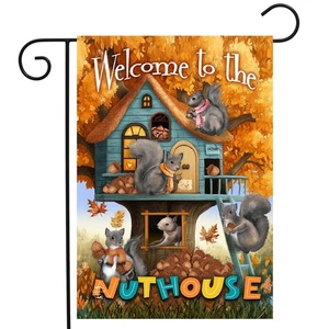Briarwood Lane Fall Welcome To the Nut House Garden Flag - Picture 1 of 4