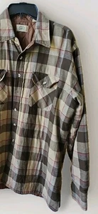 Sears Hemdjacke XL braun kariert Flanelljacke gesteppt gefüttert Grunge Look Vintage - Bild 1 von 20