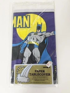 1986 Batman DC Comics Papier Tisch Abdeckung Party von Unique Neu aus altem Lagerbestand 54" x 84"  - Bild 1 von 4